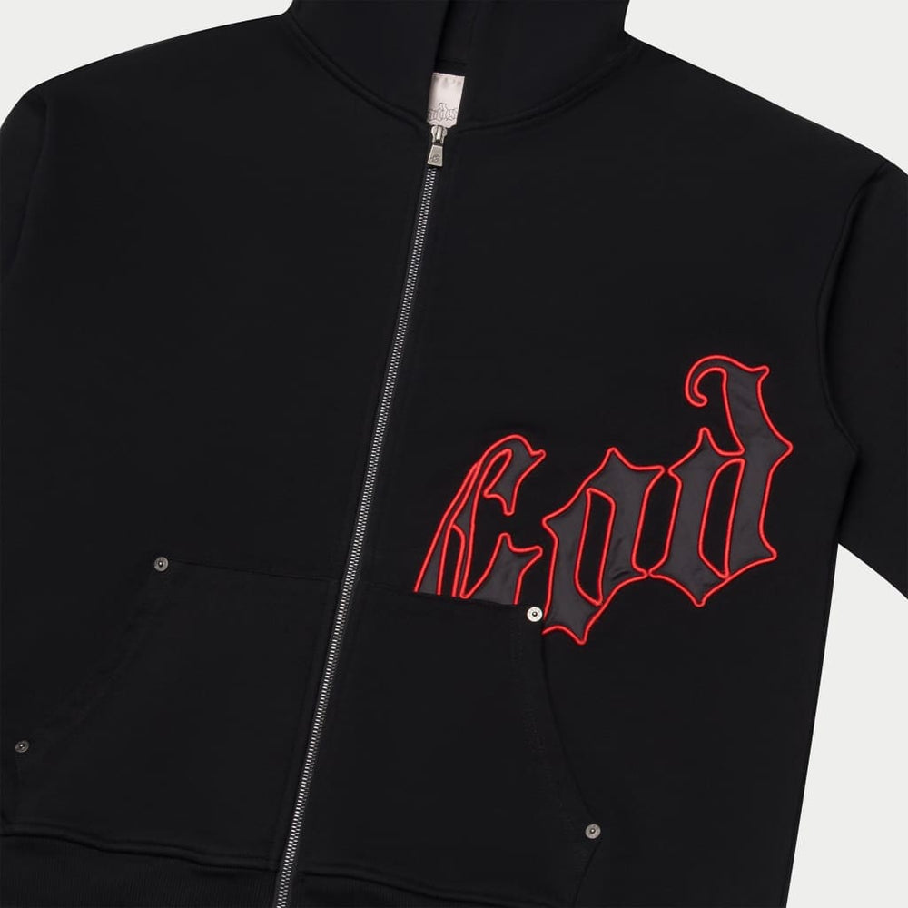 Godspeed Zip Up Hoodie V2 (Black/Red)