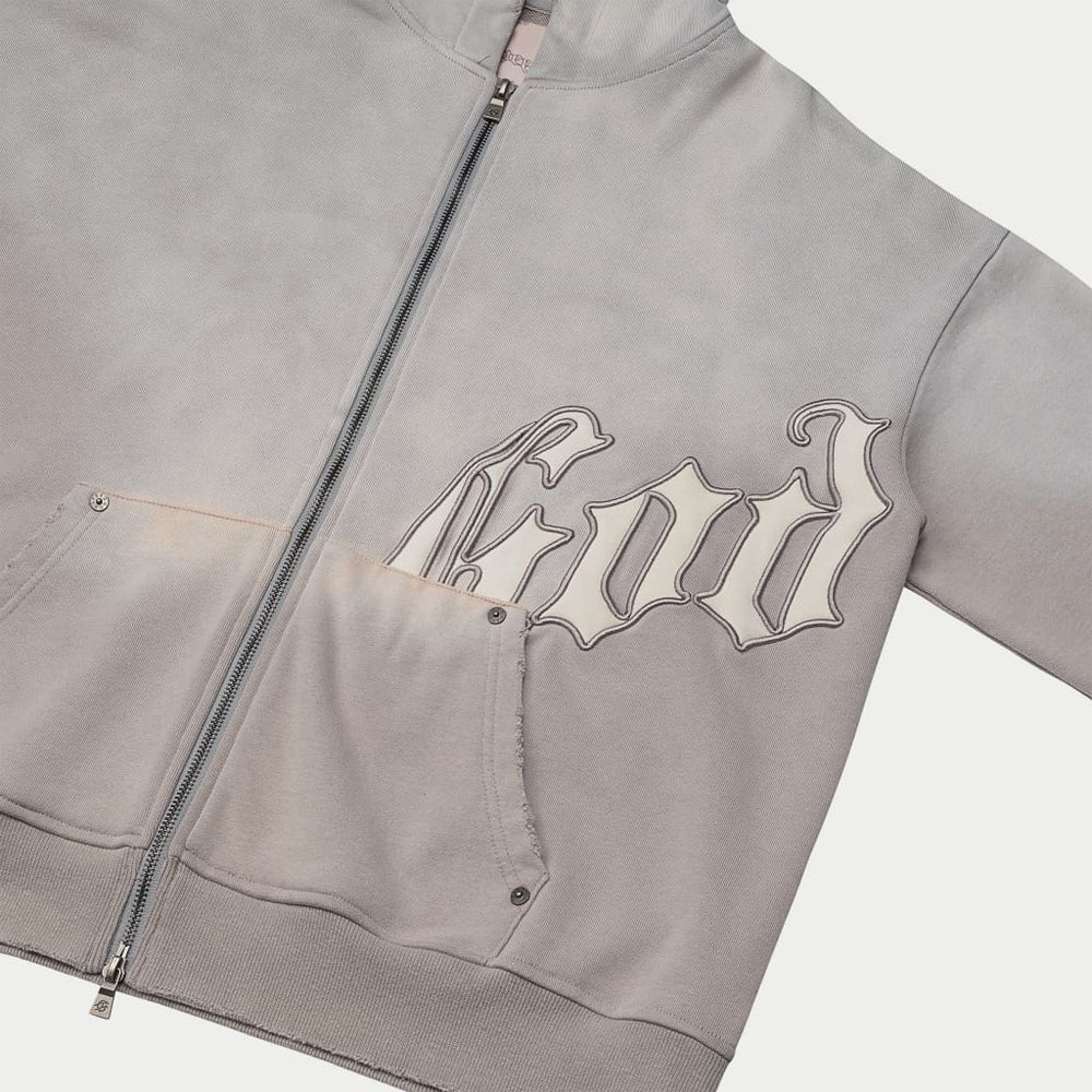 Godspeed Vintage Slate Grey Washed Zip Up Hoodie
