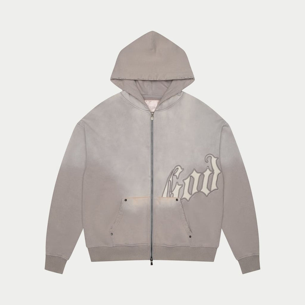 Godspeed Vintage Slate Grey Washed Zip Up Hoodie