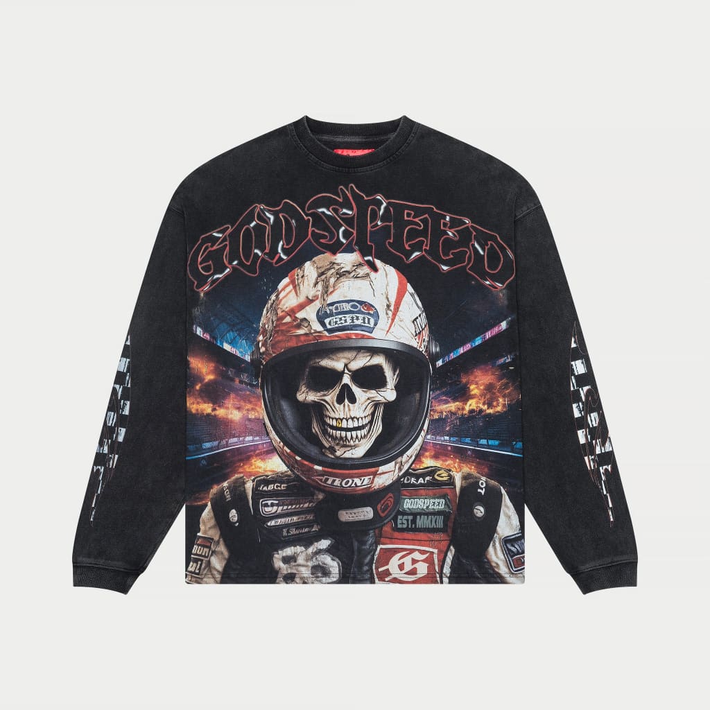 Godspeed Racer Goldie LS T-Shirt Black wash