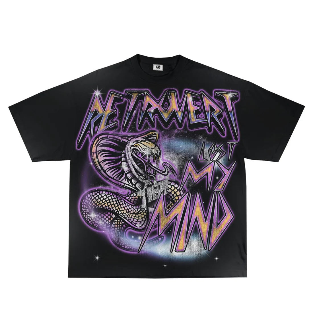 Retrovert Snake T-Shirt Black/ Purple
