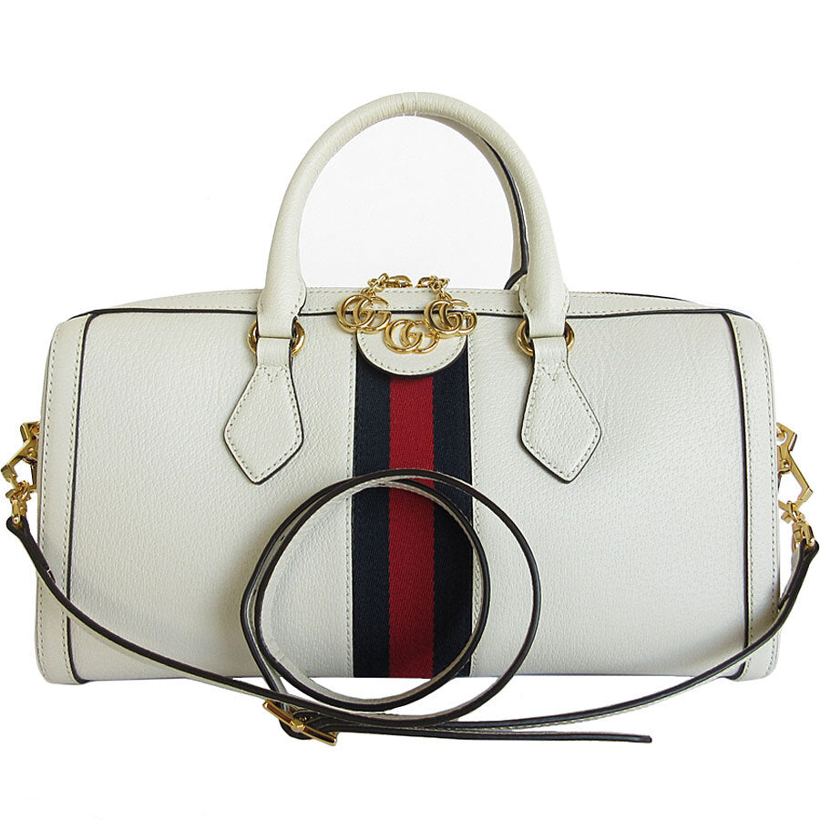 Gucci Ophidia Handbag Shoulder Bag Off White leather