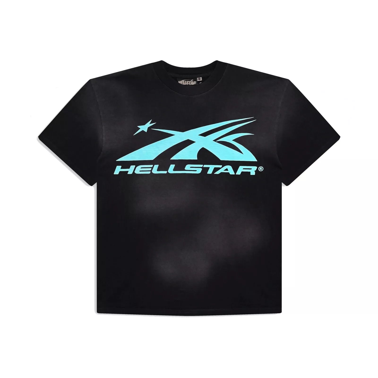 Hellstar Sport Logo Gel T-Shirt Black/Aqua Blue