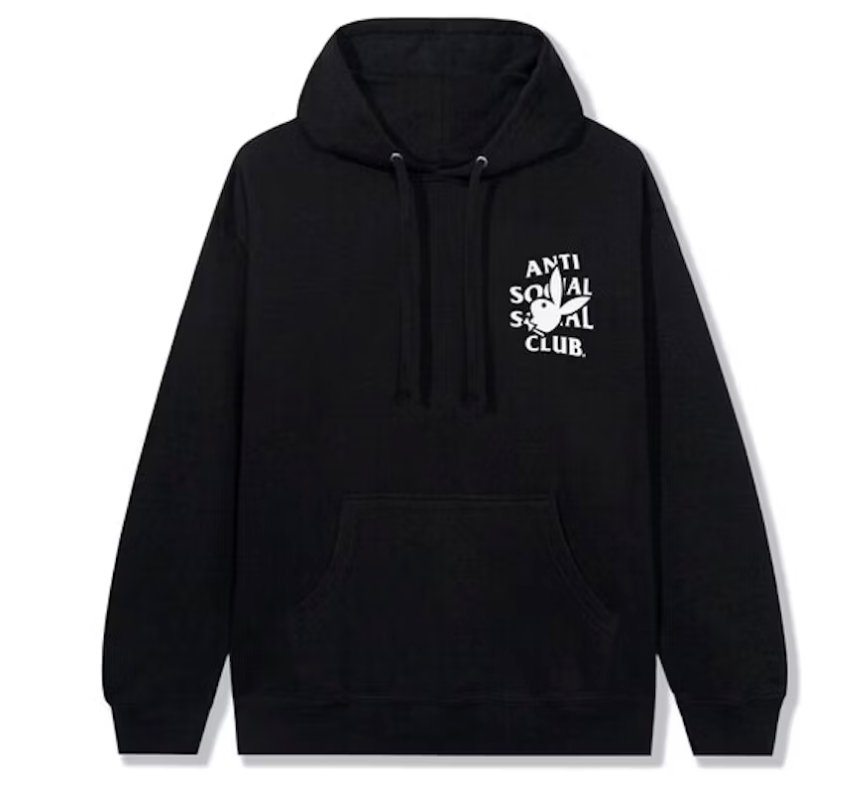 Anti Social Social Club Playboy Bunny Logo Hoodie Black - Verified Sneaker Boutique Wellington