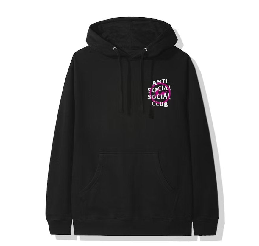 Anti Social Social Club x Fragment Pink Bolt Hoodie Black - Verified Sneaker Boutique Wellington