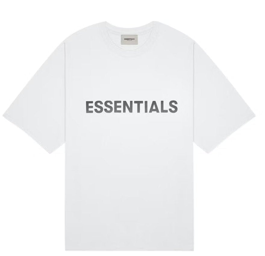 Fear of God Essentials Boxy T-Shirt Applique Logo White - Verified Sneaker Boutique Wellington