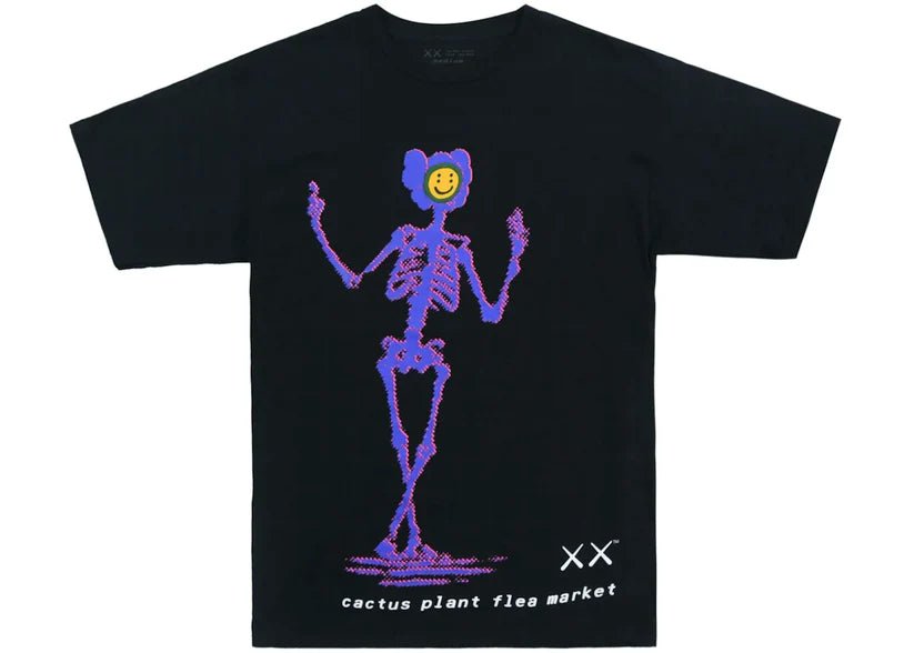 KAWS x Cactus Plant Flea Market T-shirt Black - Verified Sneaker Boutique Wellington